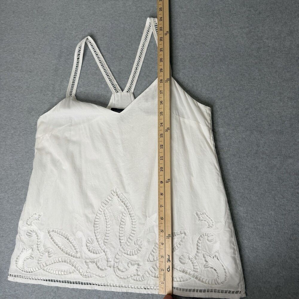 Banana Republic White Cut Out Embroidered Cami Size Small 100% Cotton Preppy - Picture 12 of 13